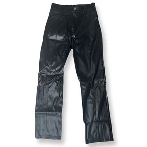 Women Faux Leather Pants - Size L